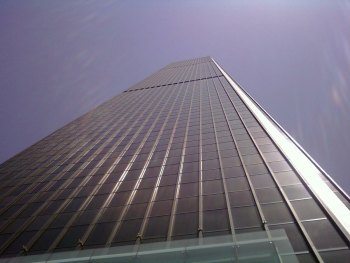 aon tower from street level